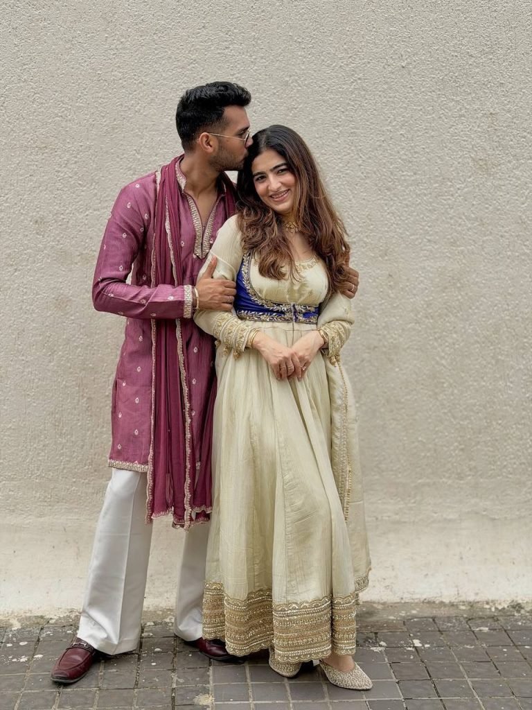 Beige chinon silk thread with sequence Anarkali, pent, koti and dupatta set