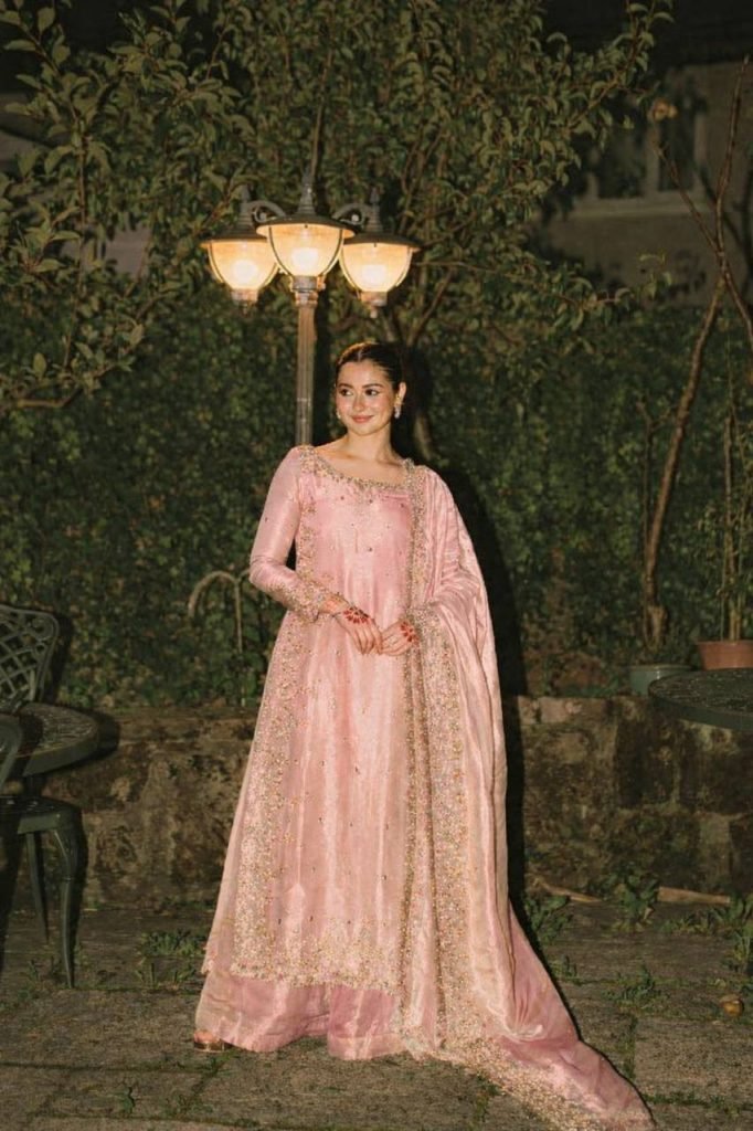 Light pink gmy chow embroidery sequence work top-palazzo and dupatta set