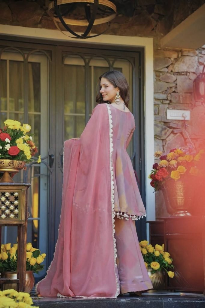 Multicolour cosmos silk thread mirror work gown-palazzo and dupatta set