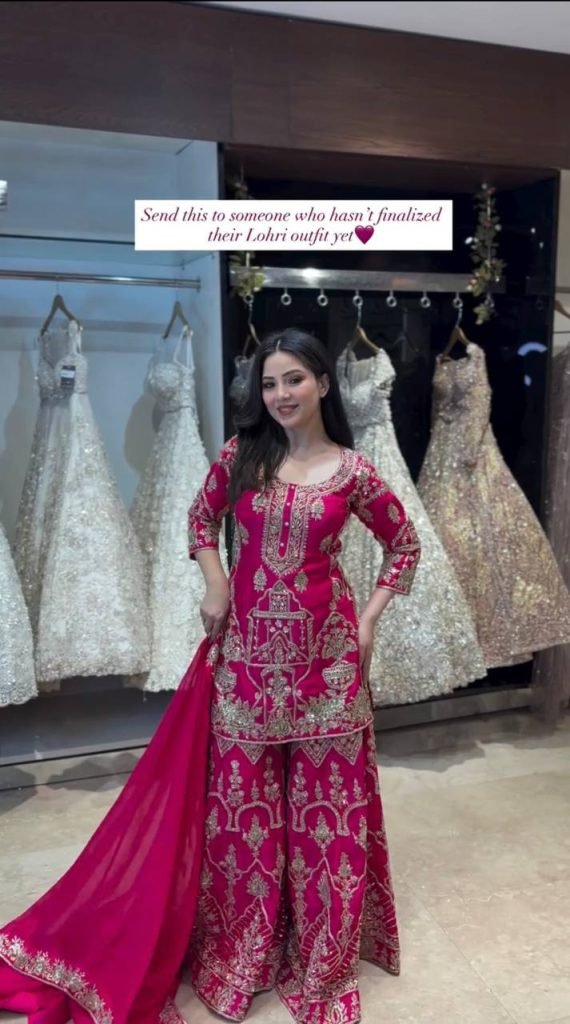 Rani Pink CP Vicitra Silk Embroidered Top and Sharara Set with Matching Dupatta
