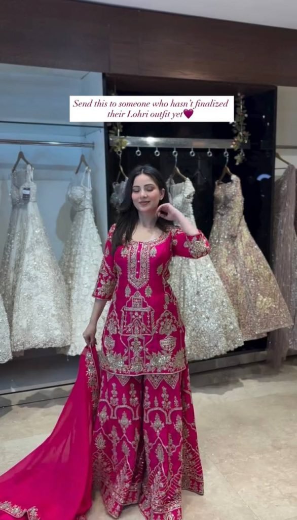 Rani Pink CP Vicitra Silk Embroidered Top and Sharara Set with Matching Dupatta