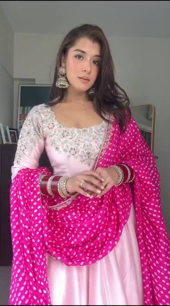 Pearl Pink Natural Crepe Silk Thread and Sequence Work Gown Set