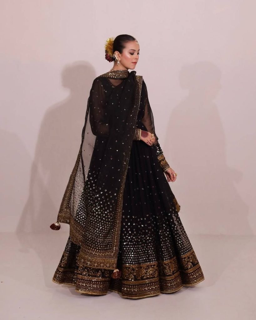 Black Soft Butterfly Net Thread and Sequence Work Anarkali Suit with Pant and Dupatta