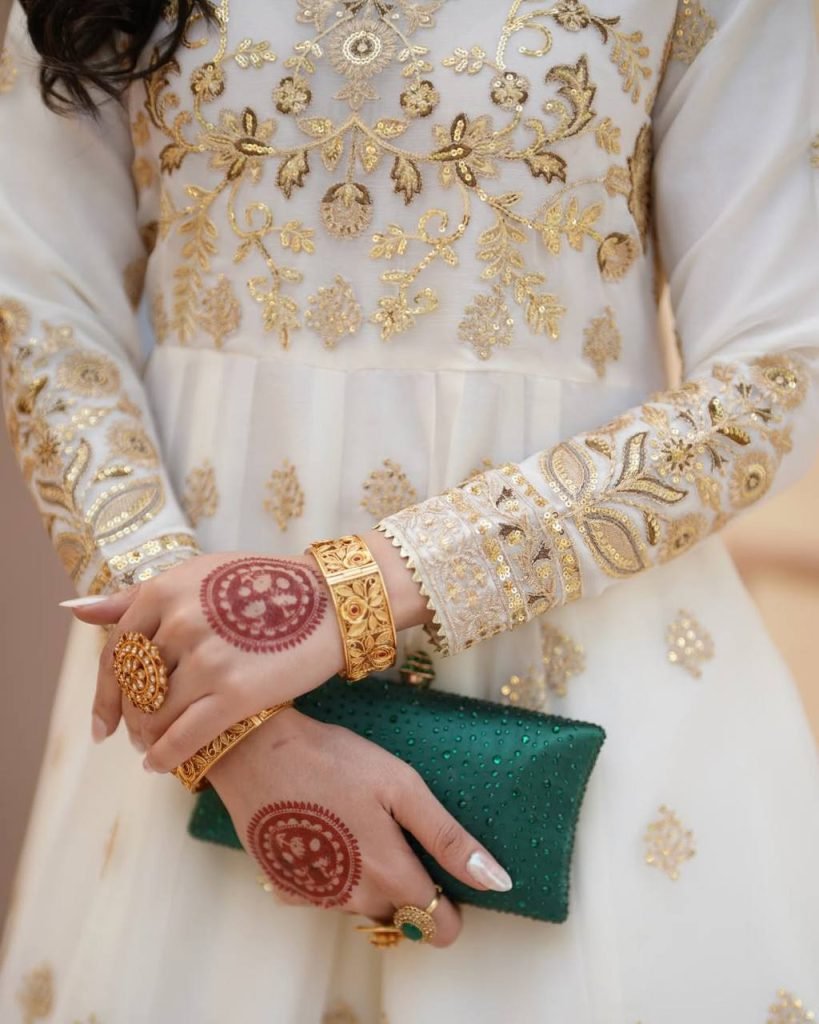 Designer Off White Gown With Lehenga Set