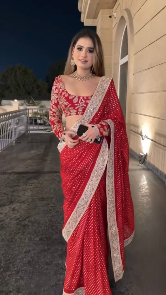 Women's Georgette Work Embroidered Saree