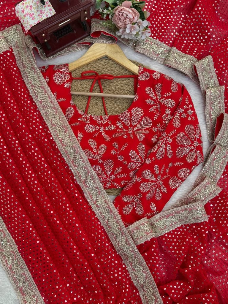 Women's Georgette Work Embroidered Saree