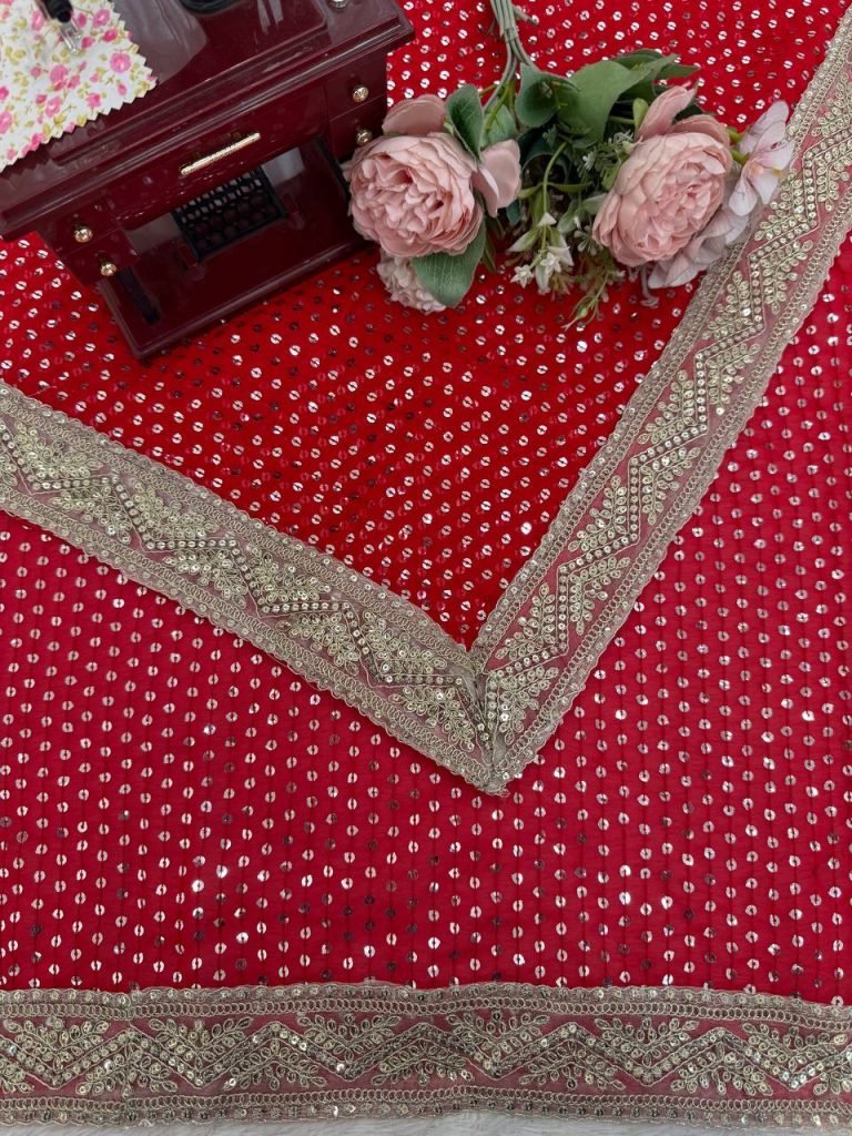 Women's Georgette Work Embroidered Saree