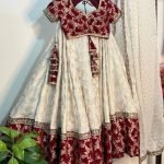 Ivory And Maroon Combination Lehenga Choli Set