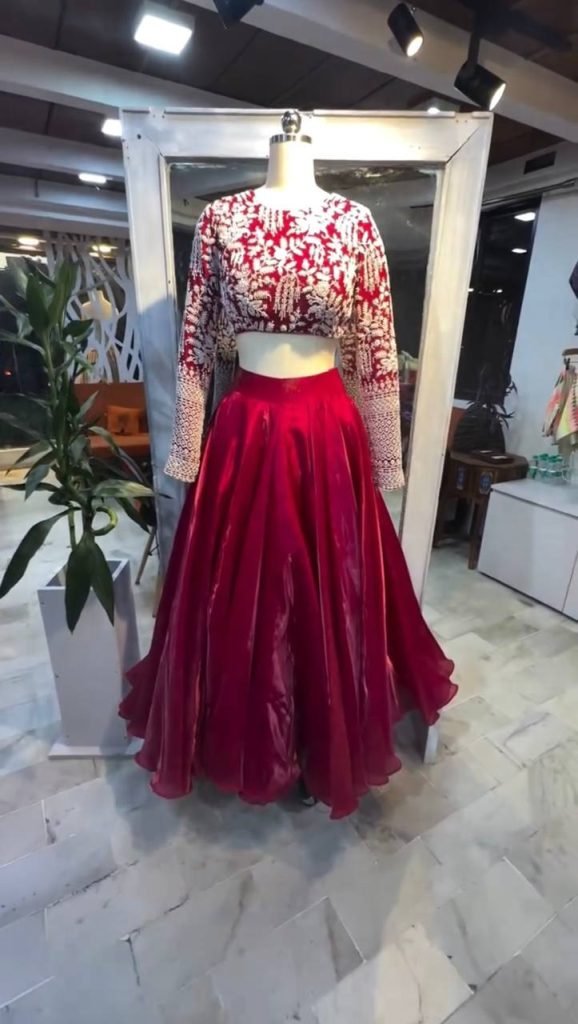 Rani Pink Embroidered Work Lehenga Choli Set