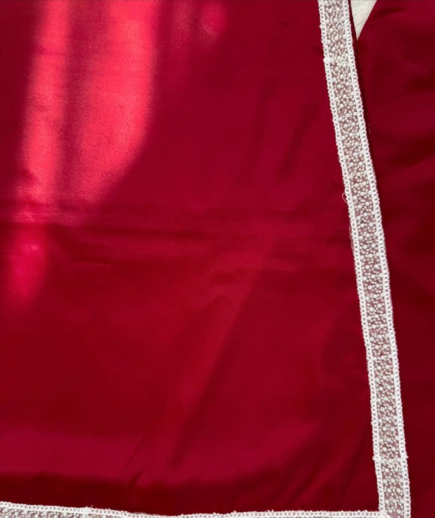 Maroon With Silver Embellished Borders Anarkali Gown Set