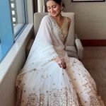 White With Golden Embellished Lehenga Choli Set