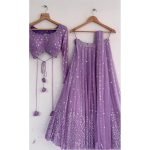 Women's Net Semi Stitched Lehenga Choli
