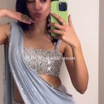 Icy Blue Ready To Wear Sequin Saree for Party & Reception