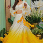 Haldi Special Yellow And White Georgette Lehenga Choli