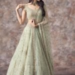 Wedding Pista Green Embroidery Net Lehenga Choli