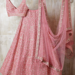 Malai Silk Pink Zari Embroidery Work Lehenga Choli