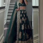Heavy Embroidered Work Green Bridal Lehenga Choli