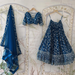 Sequence Work Georgette Navy Blue Lehenga Choli