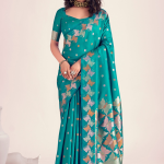 Zari Weaving Banarasi Silk Turquoise Blue Indian Saree