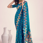 Banarasi Silk Zari Weaving Blue Wedding Saree With Blouse