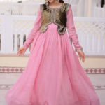 Jacket With Chanderi Silk Plain Light Pink Stitched Gown