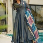 Teal Blue Silk Festive Wear Palazzo Suit With Sequins Dupatta