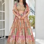 Beige Chinon Silk Zari Embroidered Lehenga Choli