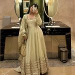 Beige Dress Festive Anarkali Suit Set