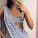 Icy Blue Ready To Wear Sequin Saree for Party & Reception | Ready To Wear Saree For Women
