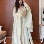 Sangeet Wear Off White Colour Trending Anarkali Suit Set | Dresses For Women Party Wear