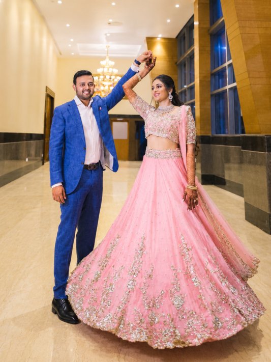 Latest Light Pink Color Sequin Work Lehenga