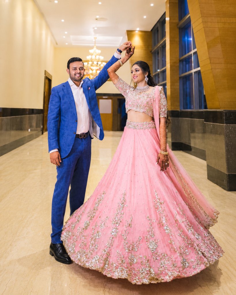 Latest Light Pink Color Sequin Work Lehenga