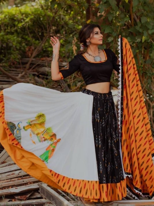 Navratri Special Black & Orange chaniya choli – view 6