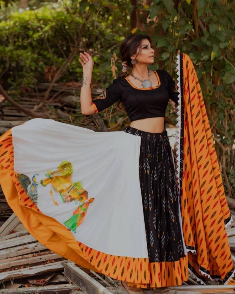 Navratri Special Black & Orange chaniya choli