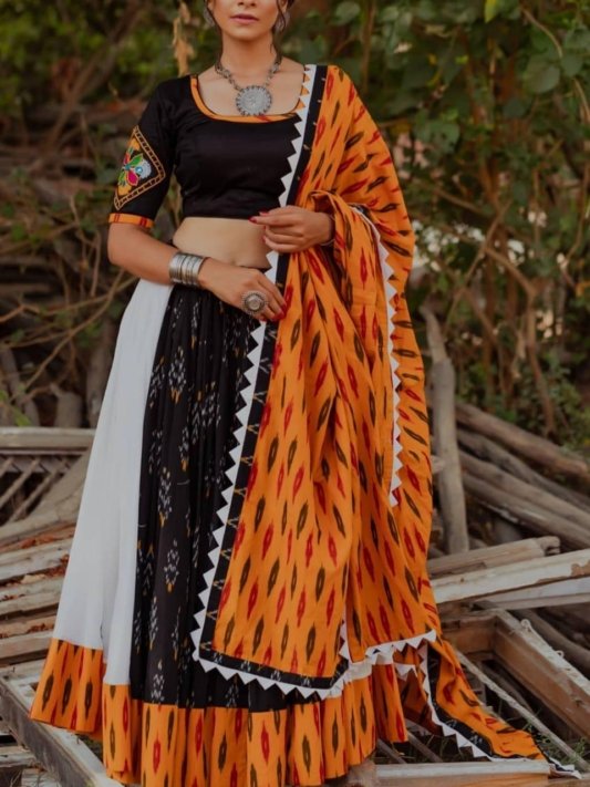 Navratri Special Black & Orange chaniya choli