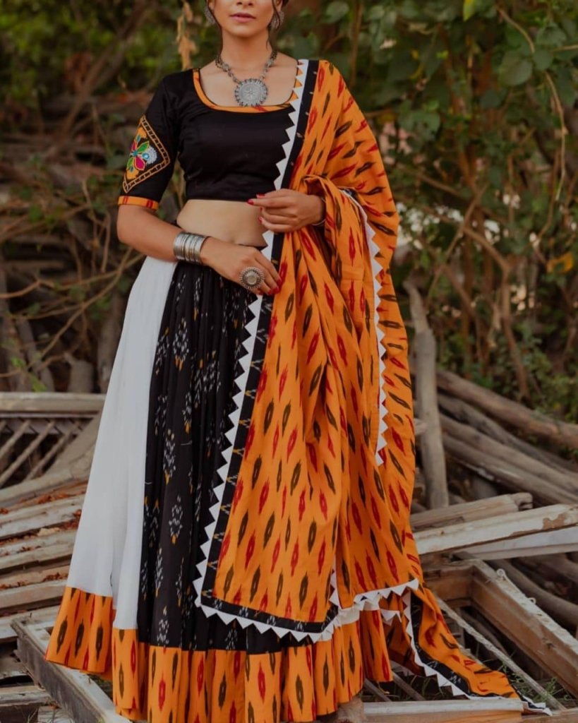 Navratri Special Black & Orange chaniya choli