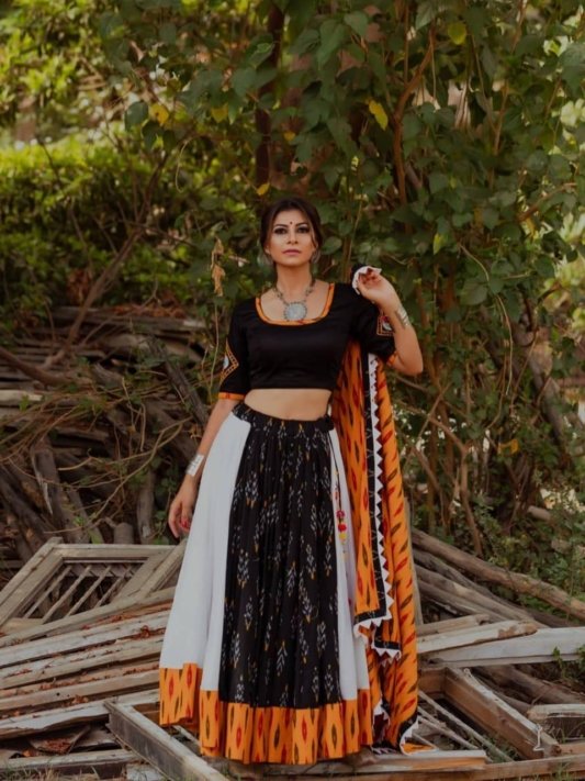 Navratri Special Black & Orange chaniya choli – view 7
