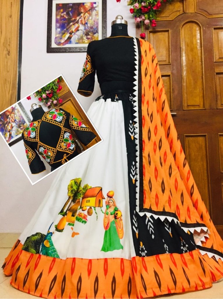 Navratri Special Black & Orange chaniya choli