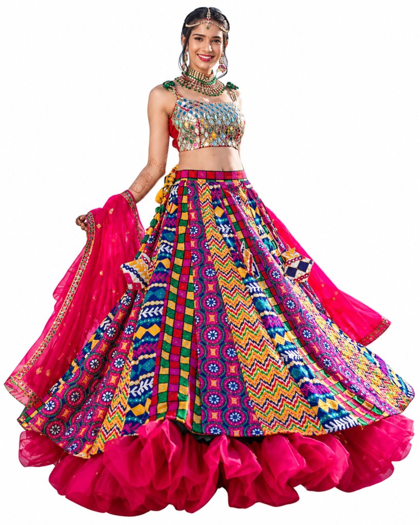 Navratri Special Designer Red Chaniya Choli