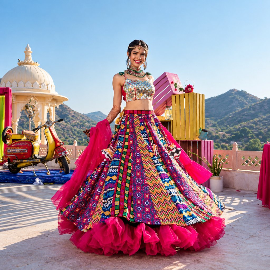 Navratri Special Designer Red Chaniya Choli