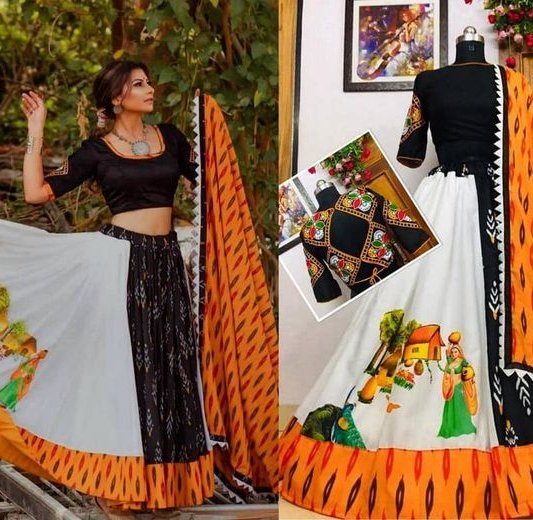 Navratri Special Black & Orange chaniya choli