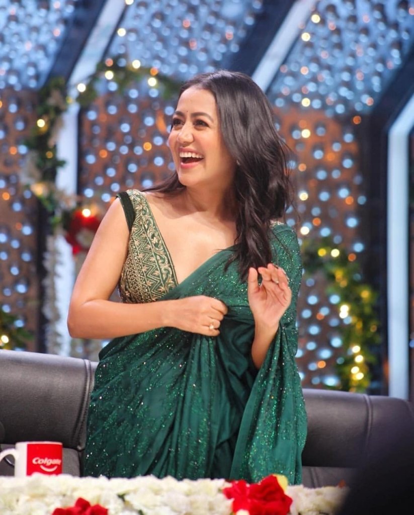Neha Emerald Sparkle Sequin Designer Saree