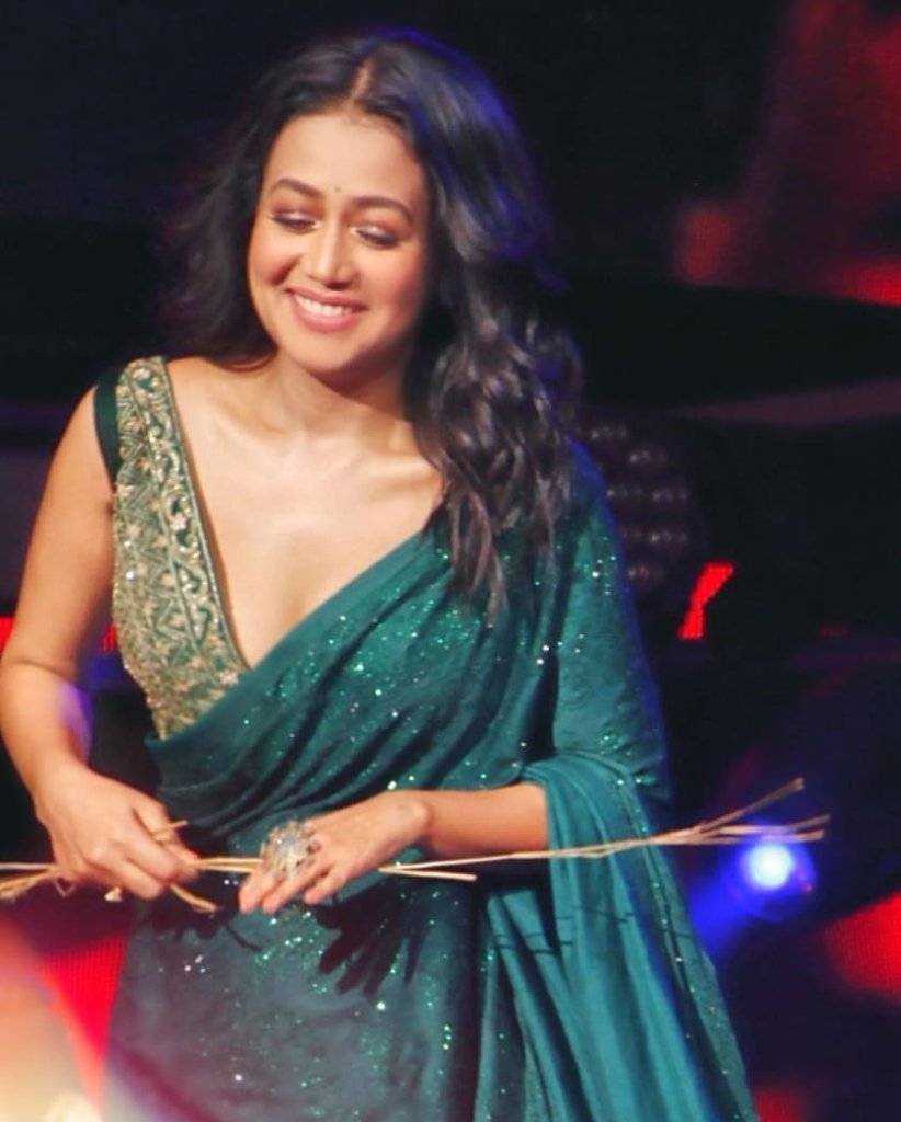 Neha Emerald Sparkle Sequin Designer Saree