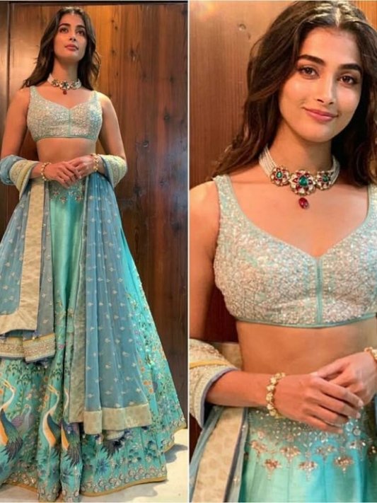Party wear Lengha choli style by pooja hegde
