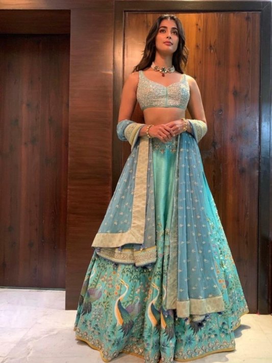 Party wear Lengha choli style by pooja hegde