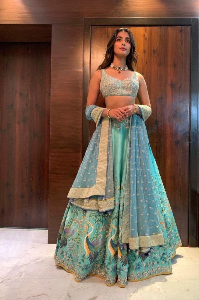 Party wear Lengha choli style by pooja hegde