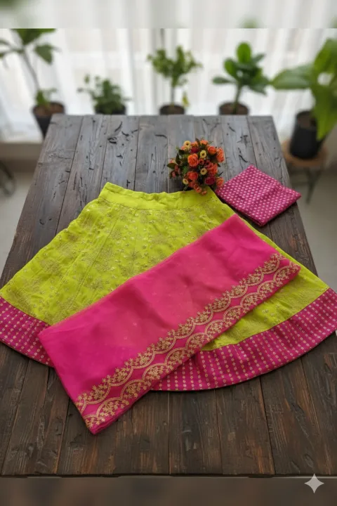 Trendy Semi Stitched Satin Silk Lehenga Choli Dupatta Set for Women