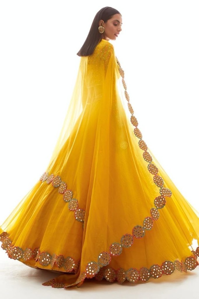 Haldi Rasam Wear Floral Chaniya Choli Standard Blouse