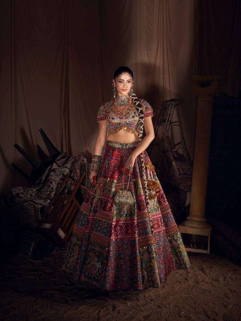 Designer Multicolor Traditional Lehenga Choli with Intricate Embroidery & Mirror Work