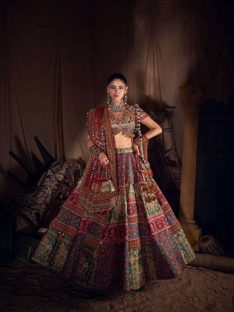 Designer Multicolor Traditional Lehenga Choli with Intricate Embroidery & Mirror Work